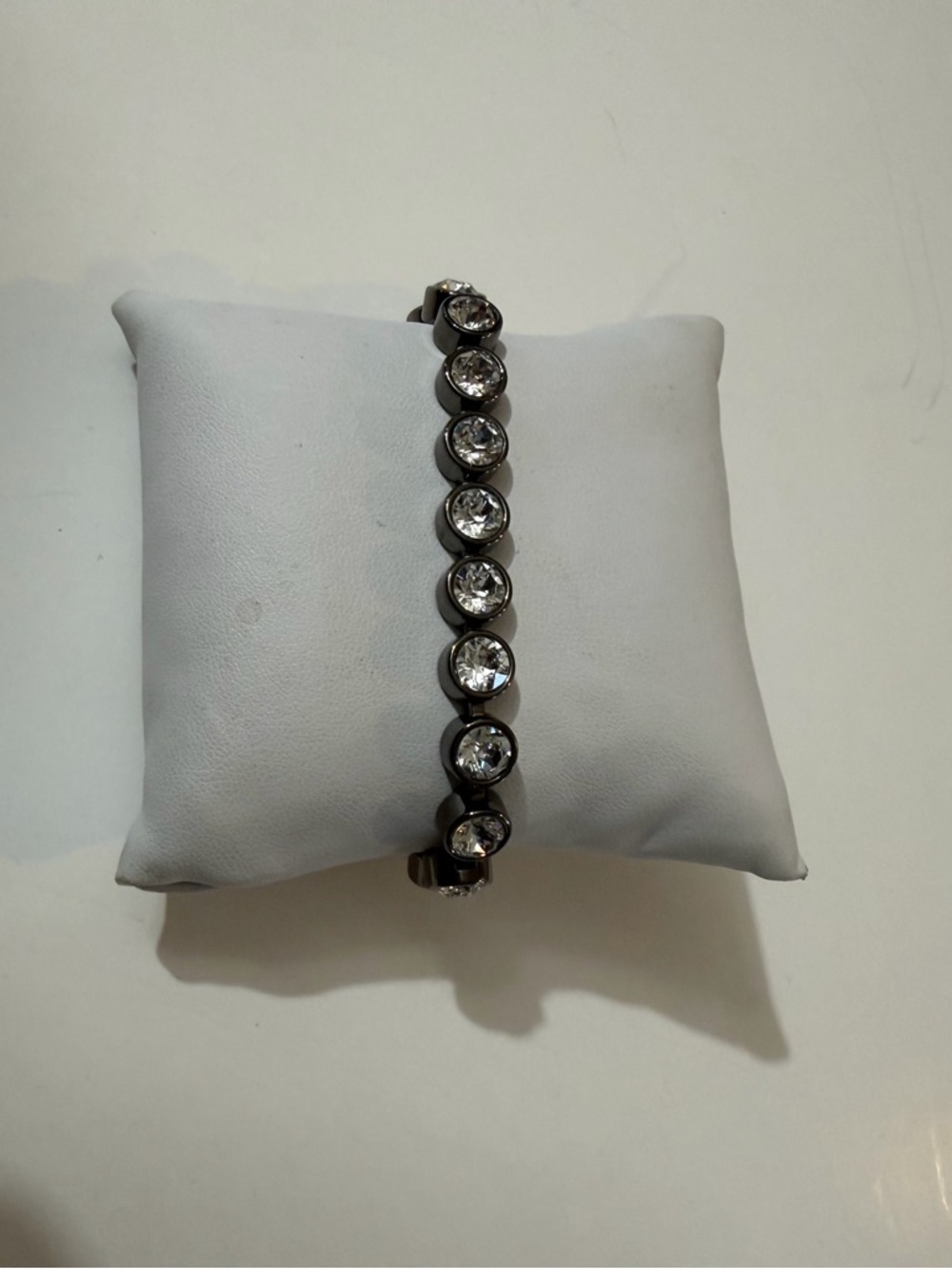 Touchstone Crystal Clear Stone Silver Bracelet
